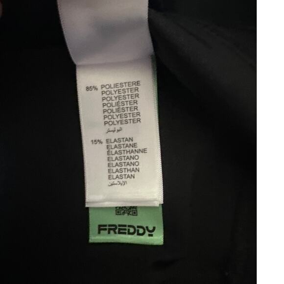 Freddy WRUP Faux Leather Jumpsuit High Waisted Flare Black‎ Small - Picture 9 of 10